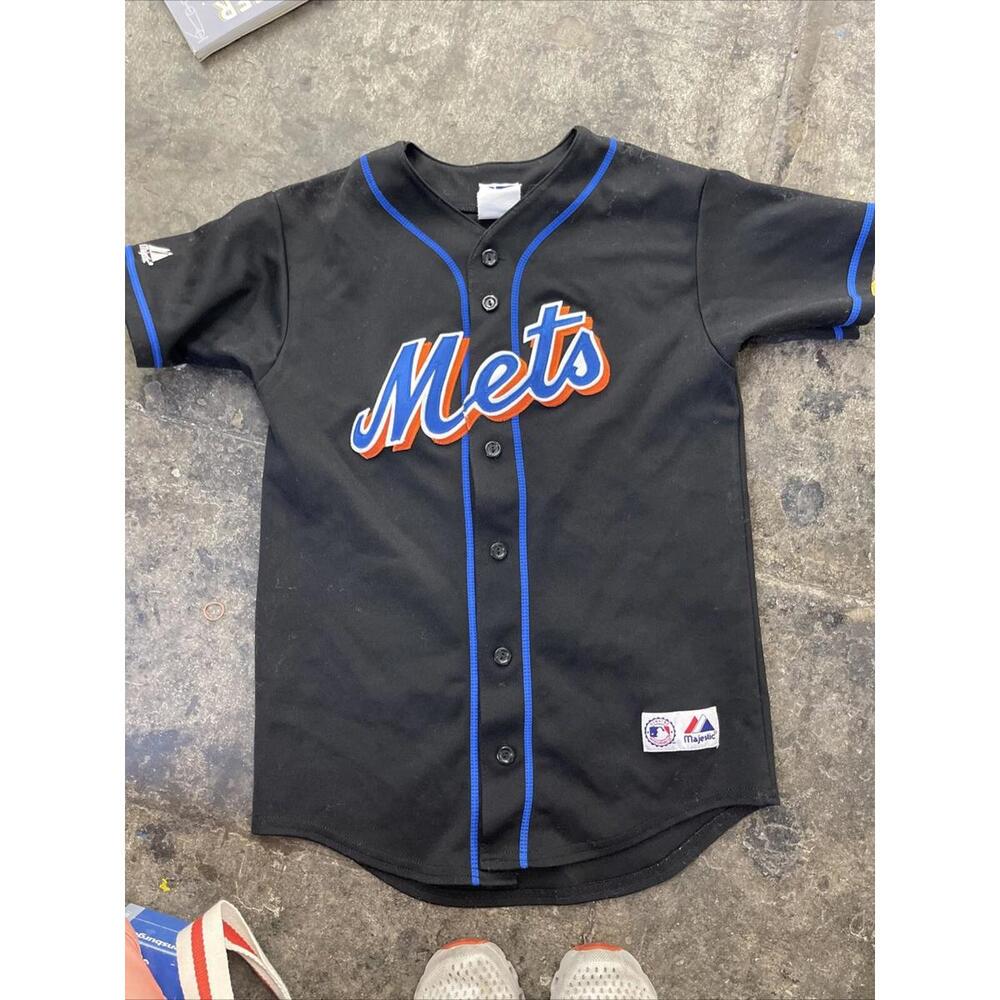 Vintage Jose Reyes Jersey Youth L New York Mets Majestic MLB Stitched Logo H08